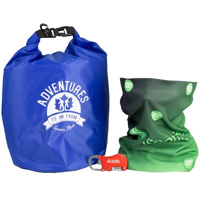 Outdoor Essentials Kit with Waterproof Dry Bag, Cooling Gaiter & Multi-Tool